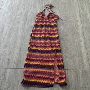 NWT wild fable halter maxi dress with slit in the front